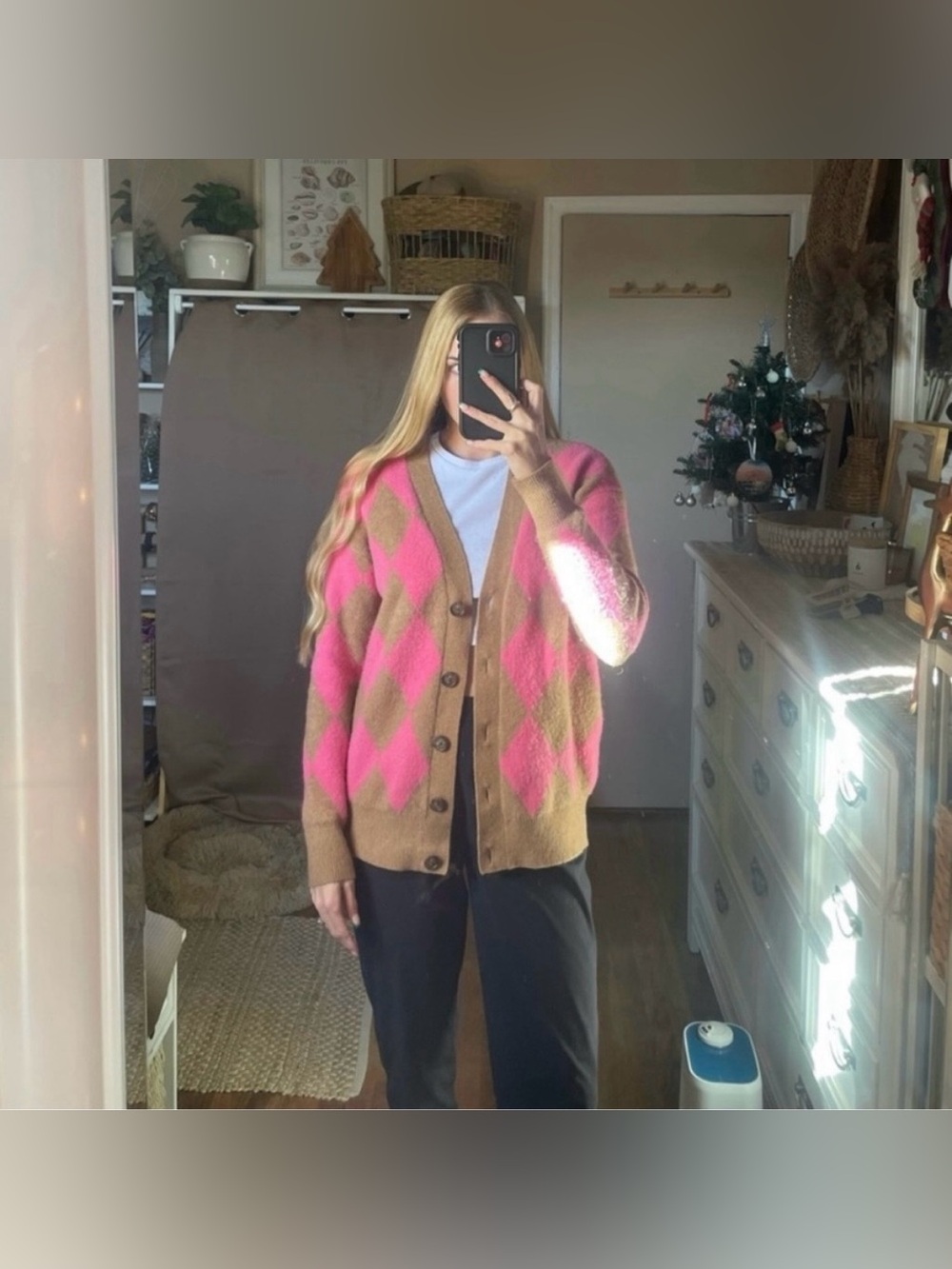 J.Crew Argyle V-neck cardigan sweater in Supersoft yarn size small retail $175 - Picture 10 of 13